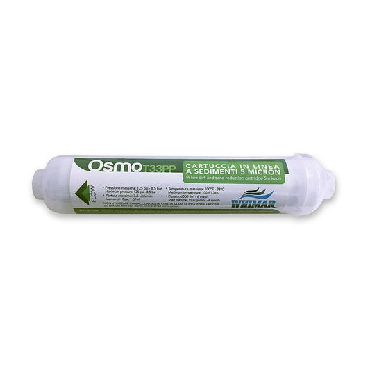 Whimar Osmo T33PP - Cartuccia Sedimenti In-Line 5 micron per Impianti ad Osmosi